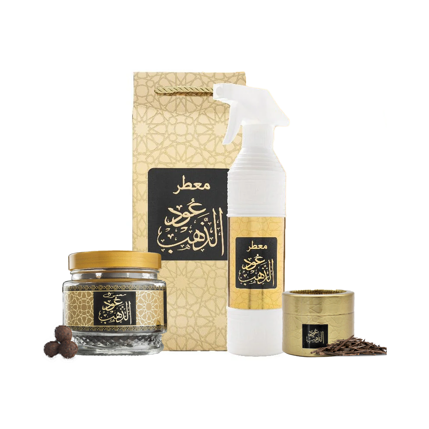 Oud Al Dahab Gift Set by Oud Lover | Air Freshener, Bakhoor, Ma'amoul