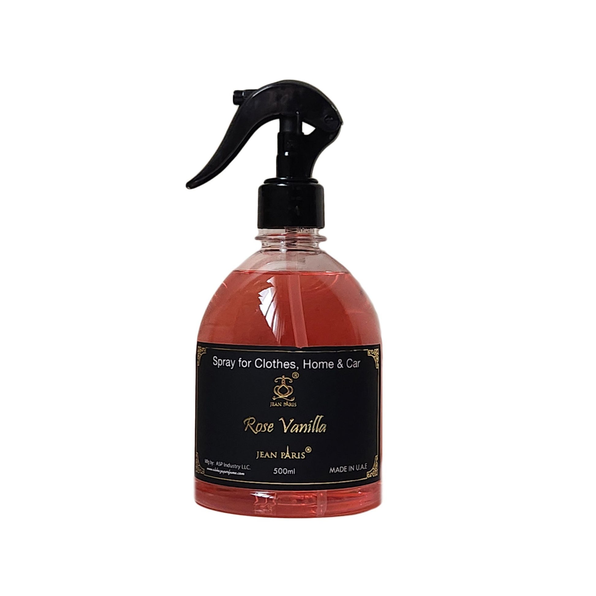 Jean Paris Rose Vanilla, 500ML Air Freshener for Home, Car, Clothes